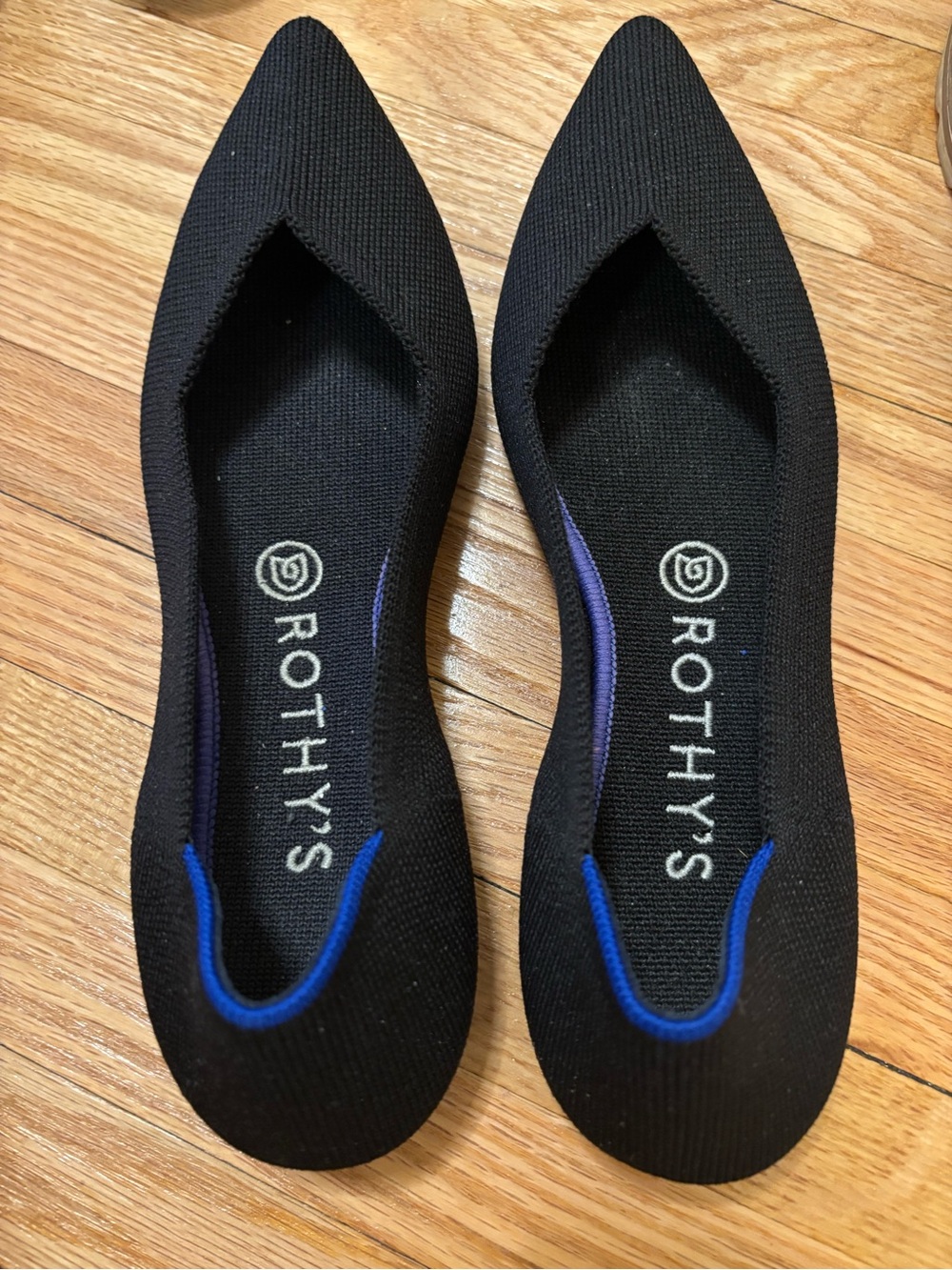Rothy's Black The Point - Worn Once- Size 8